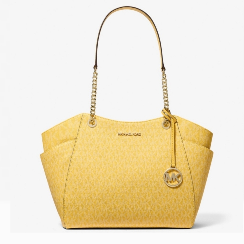 New Authentic Michael Kors Marguerite Jaune Jet Set Travel Shoulder Bag - Picture 3 of 11
